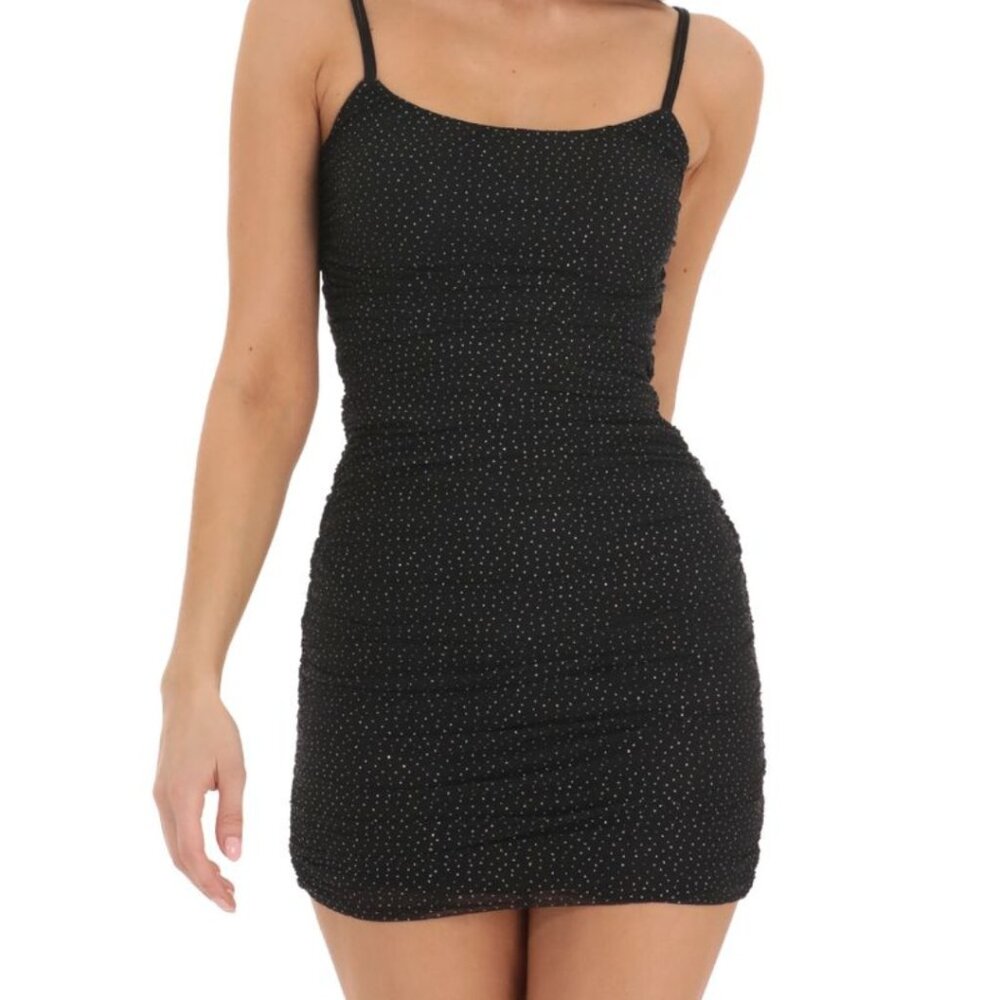 Lucy in the Sky Breakaway Bodycon in Shimmer Black size small